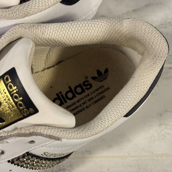Adidas Superstar Womens Size 7.5 Customized Blinged Out Sneakers C77153 2016 - Picture 14 of 16